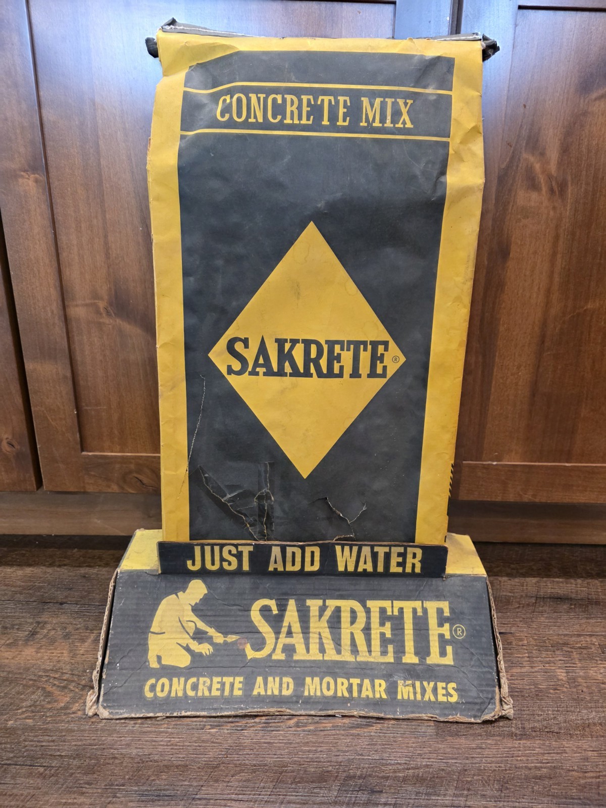 Vintage 1950s  Sakrete Concrete Mix 2-Piece Store Display Construction