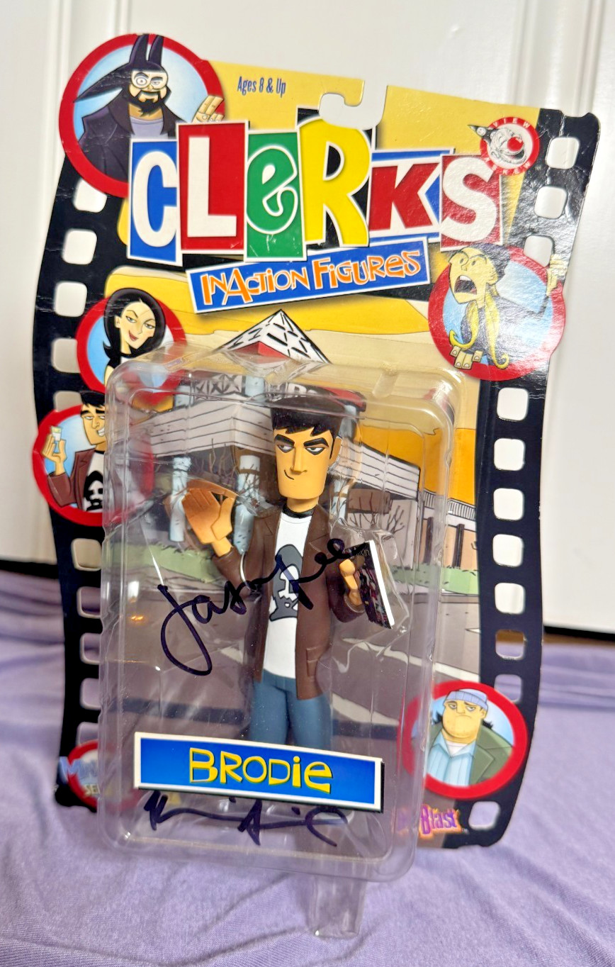*DOUBLE AUTOGRAPH* Brodie Clerks Inaction Figure - Jason Lee+Kevin Smith Signed