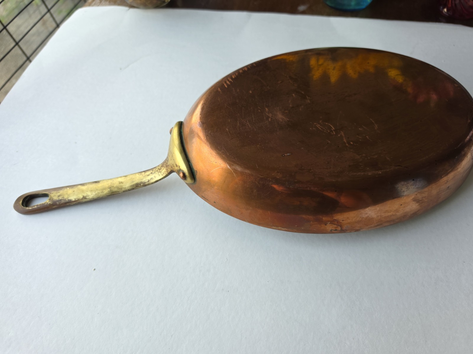 Vintage French Copper Oval Tin-Lined Pan 12\ Vintage French Copper Oval Tin-Lined Pan 12\