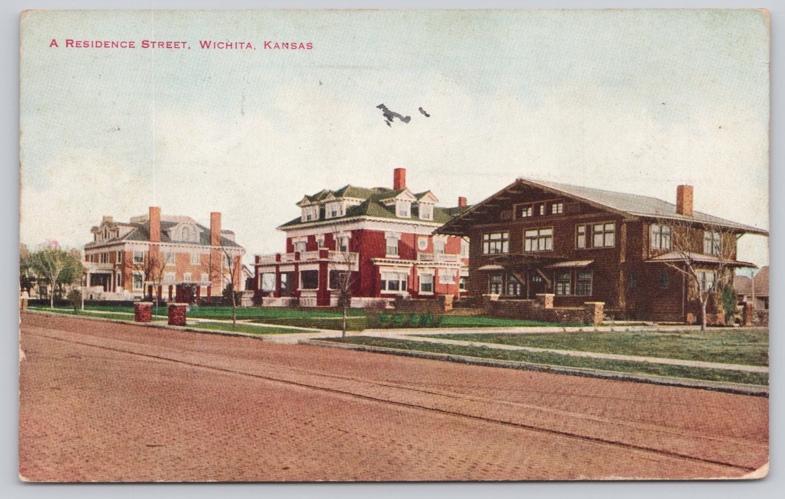 Wichita Kansas Residence Street Postcard 1917 Red Ravy Home Owners Wichita Kansas Residence Street Postcard 1917 Red Ravy Home Owners