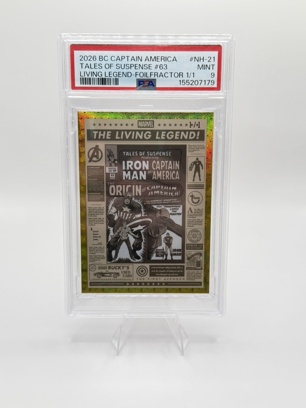 2026 Captain America Brooklyn living legend comic #63 foilfractor 1/1 PSA-9 2026 Captain America Brooklyn living legend comic #63 foilfractor 1/1 PSA-9