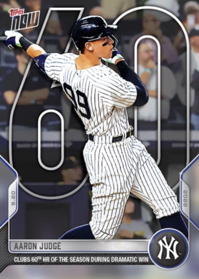 Aaron Judge - 2022 MLB TOPPS NOW® Card 929 60 Home Runs New York Yankees MVP 🔥