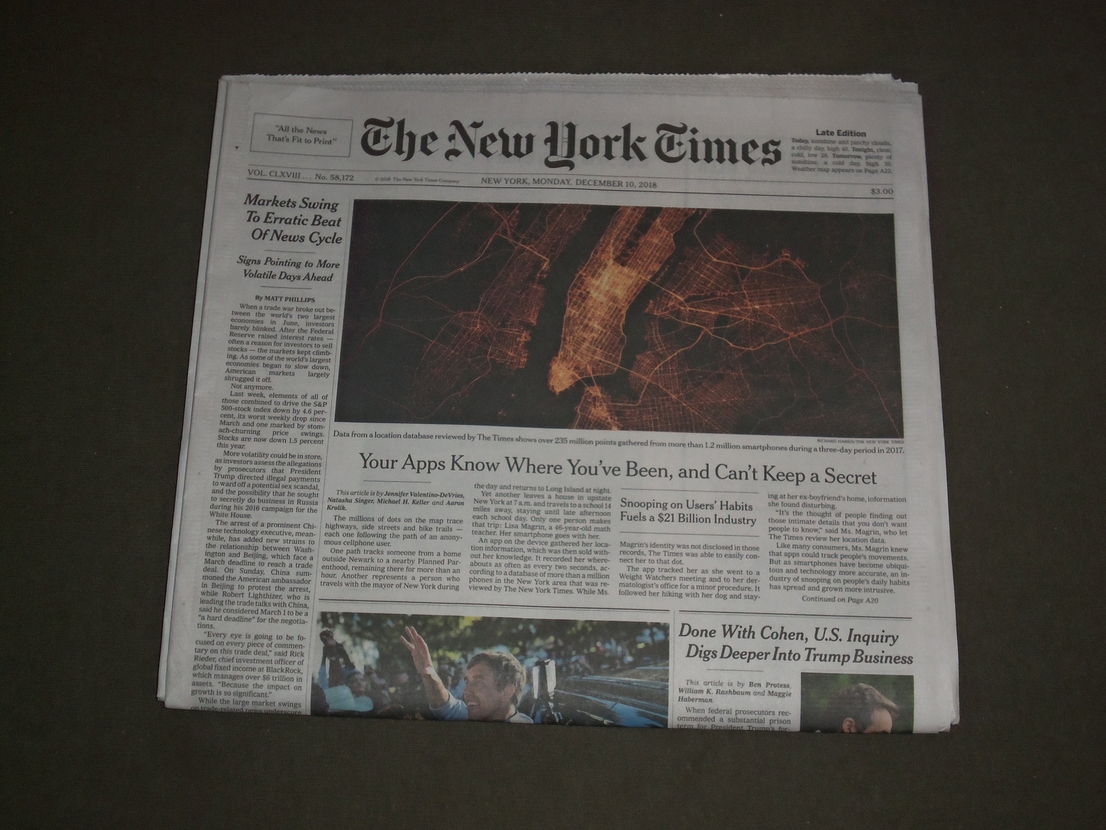2018 DECEMBER 10 NEW YORK TIMES - U.S. INQUIRY DIGS DEEPER INTO TRUMP BUSINESS