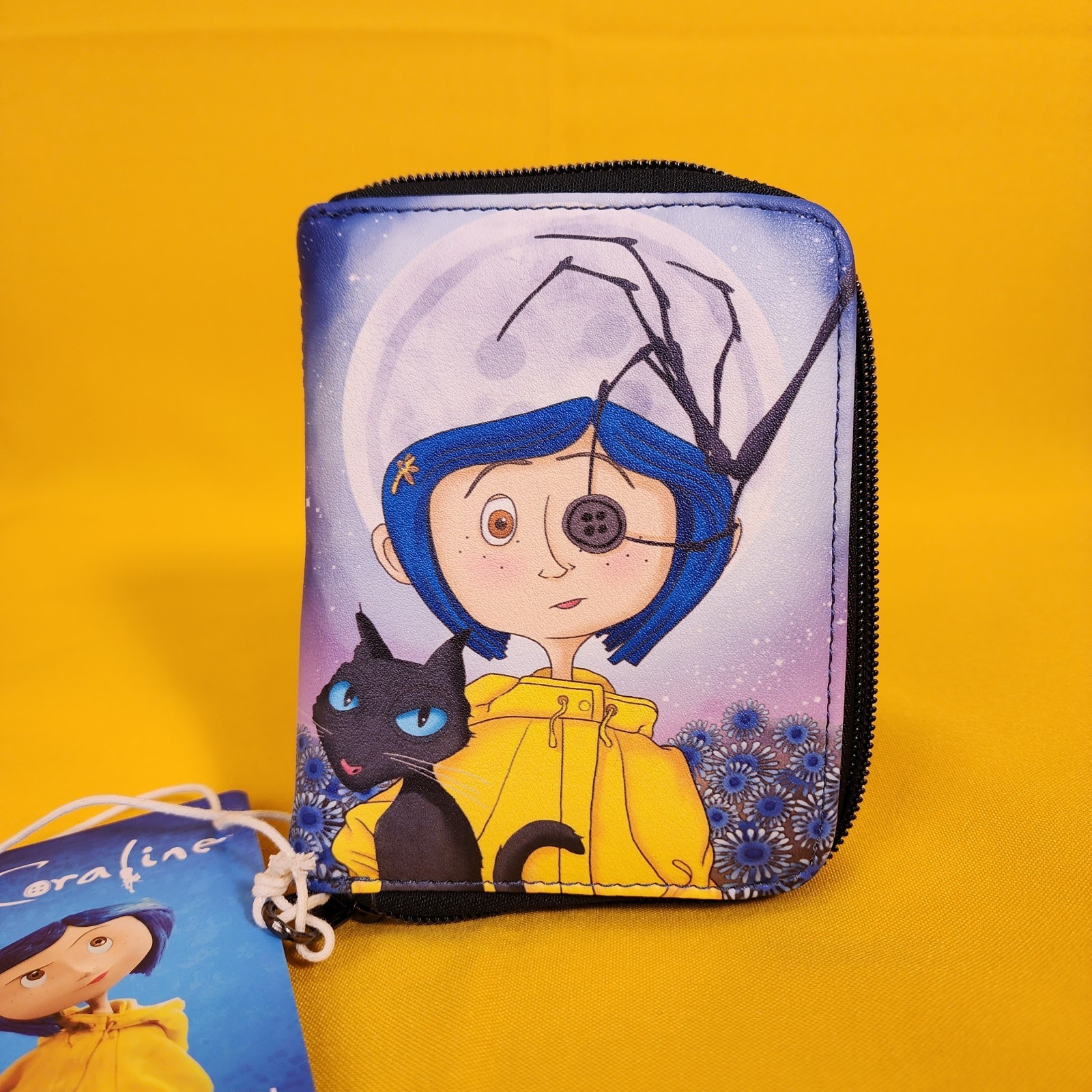 Loungefly Coraline Button Eye Flower the Cat Halloween Zip Around Wallet NEW Loungefly Coraline Button Eye Flower the Cat Halloween Zip Around Wallet NEW