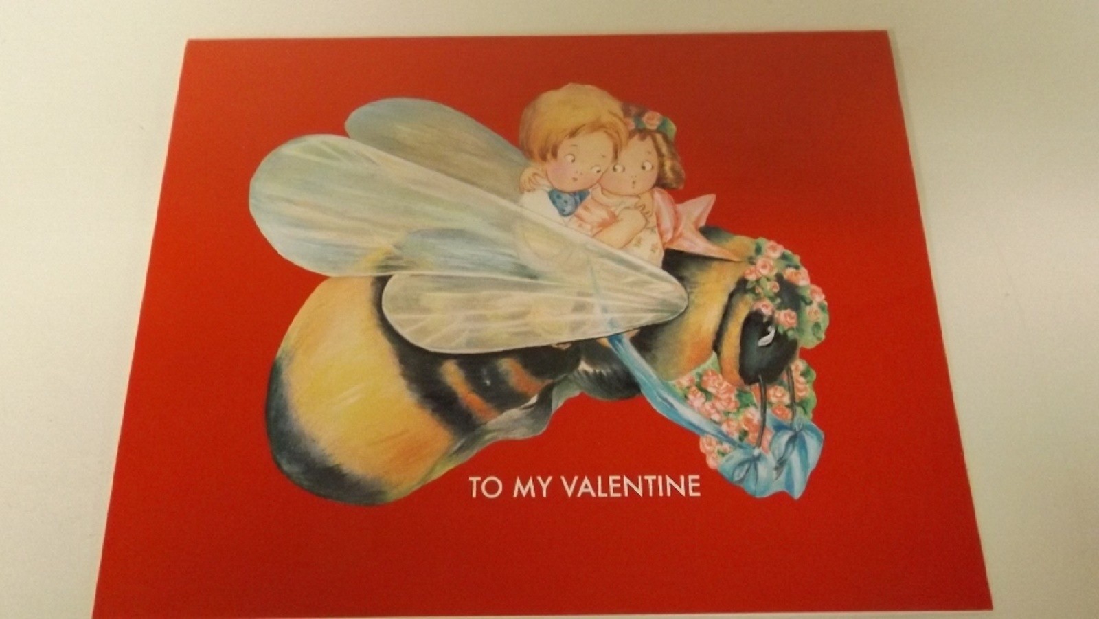 New Shackman Repro 1930's Kids Riding Bumble Bee Valentine Card Mint in Package New Shackman Repro 1930's Kids Riding Bumble Bee Valentine Card Mint in Package