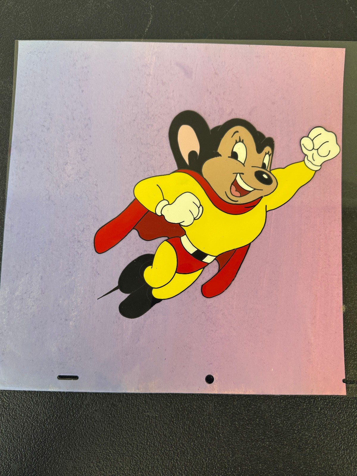 Mighty Mouse Original Hand Painted Animation Cel Large Terrytoons Mighty Mouse Original Hand Painted Animation Cel Large Terrytoons