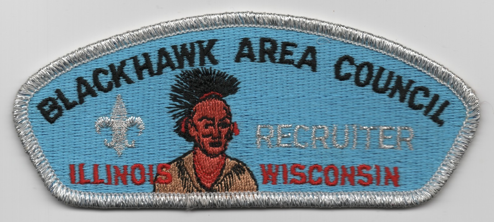 Patch CSP Blackhawk Area Council c1990 IL WI BSA Recruiter Chief FDL 5x2\