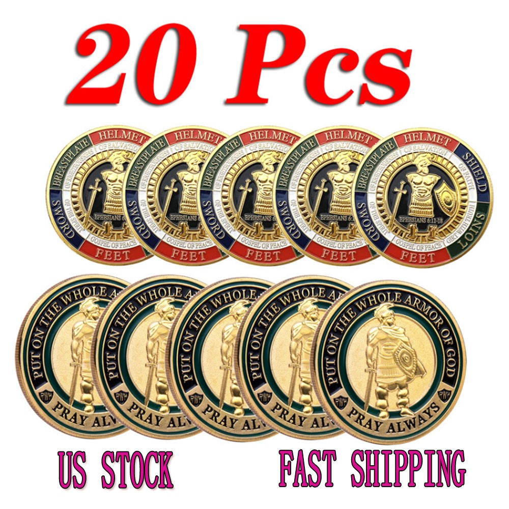 20 PCS Put On the Whole Armor Of God Collection Commemorative Challenge Coin US 20 PCS Put On the Whole Armor Of God Collection Commemorative Challenge Coin US