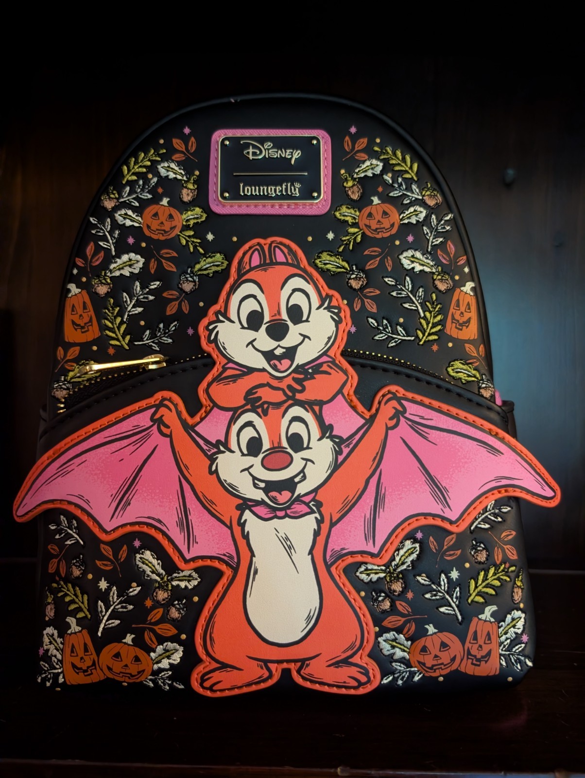 Loungefly Disney Chip & Dale Bat Halloween Mini Backpack Loungefly Disney Chip & Dale Bat Halloween Mini Backpack