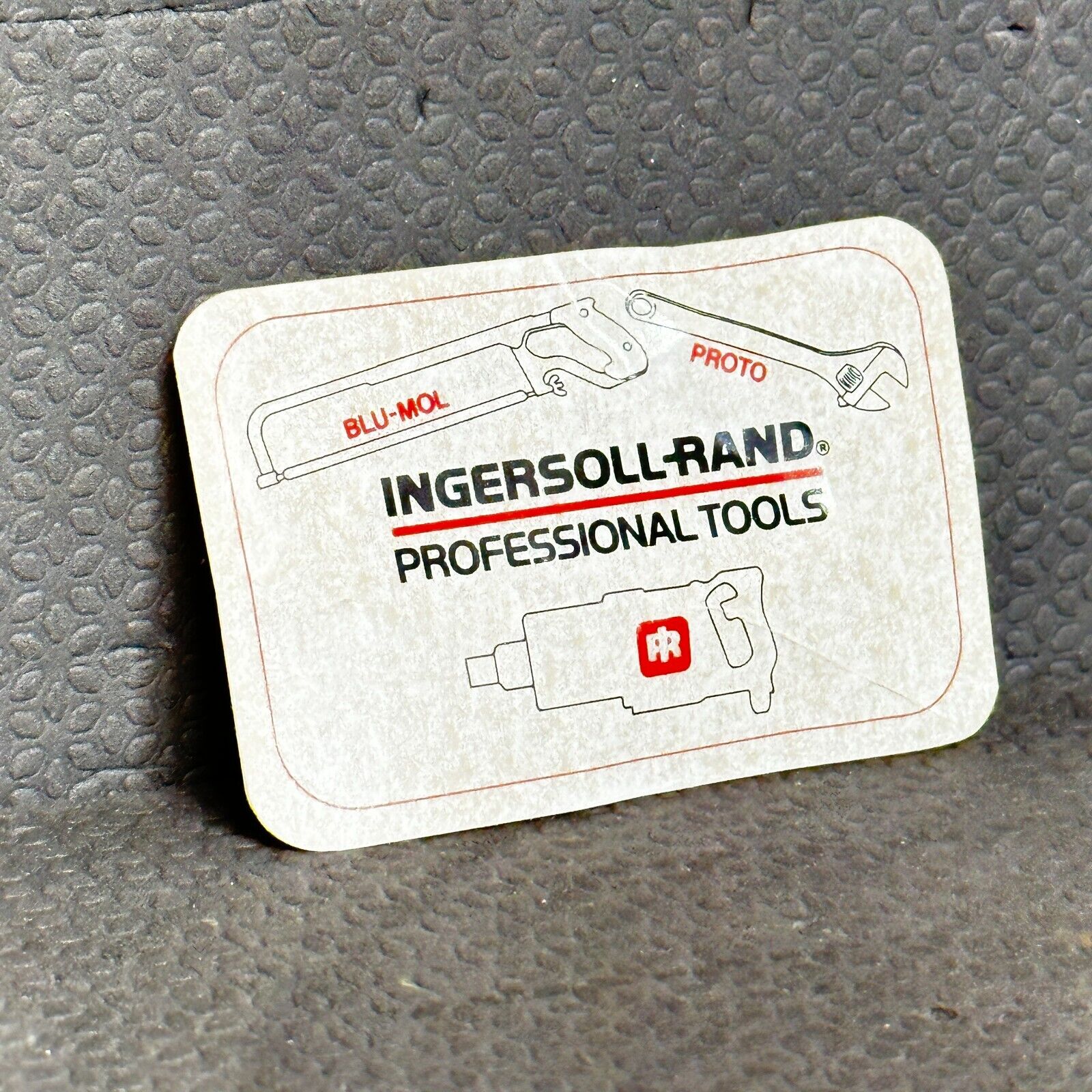 Vintage Ingersoll Rand Professional Tools Decal Sticker BLU_MOL PROTO White
