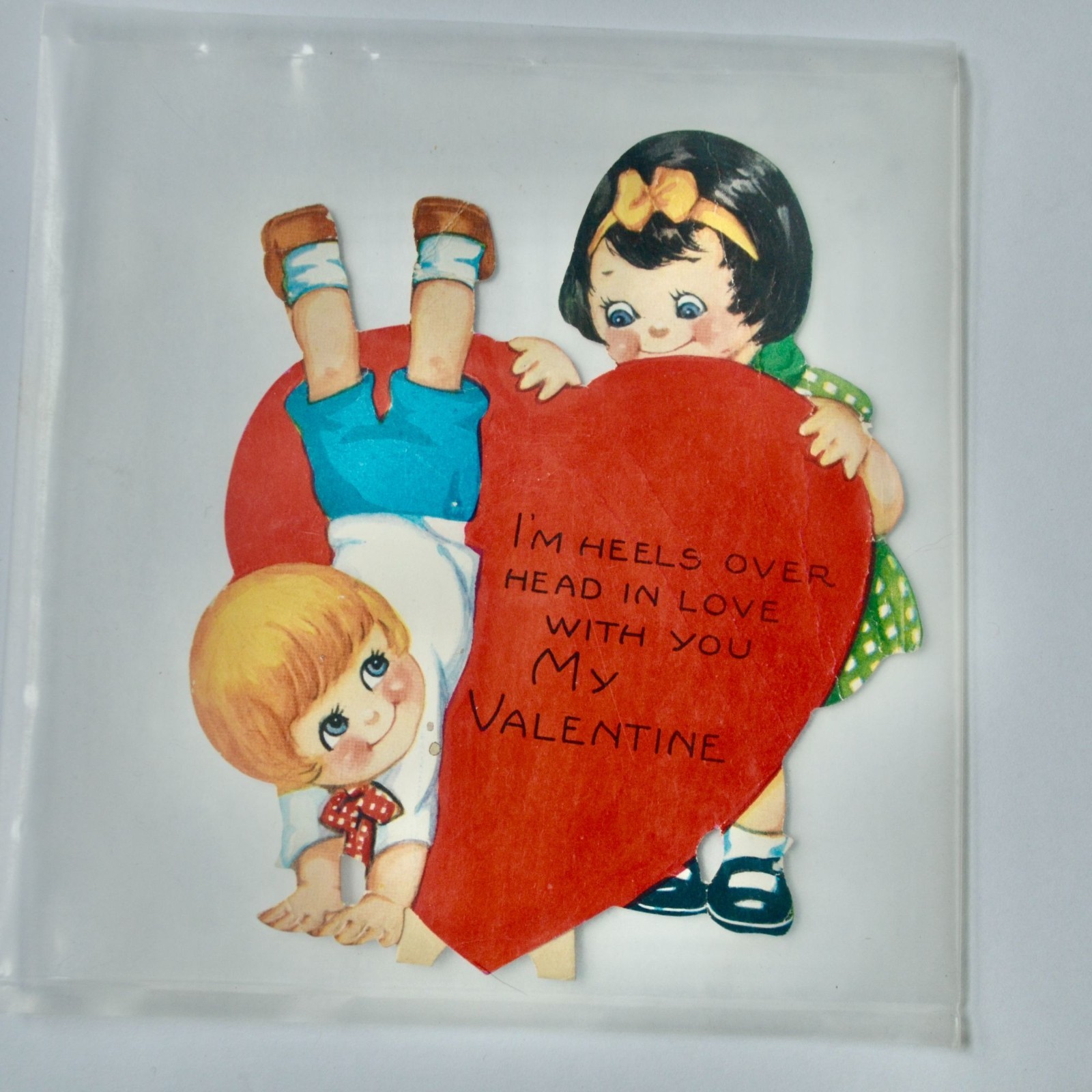 Vintage Valentine Card I\'m Heels Over Head in Love With You My