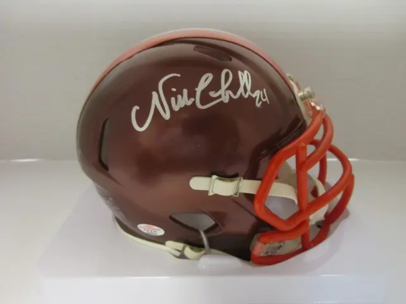 Nick Chubb of the Cleveland Browns signed autographed mini football helmet PAAS