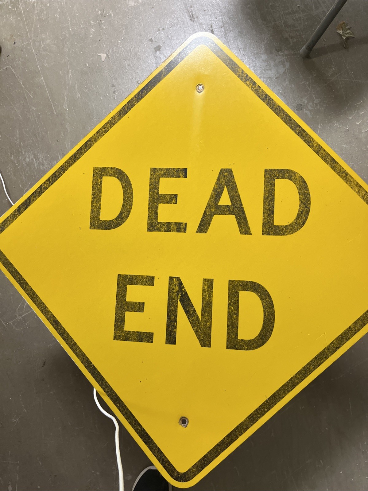 Vintage '' DEAD END ''  Heavy Metal Highway Sign - 24” x 24”