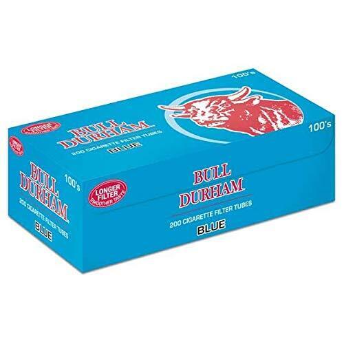Bull Durham Cigarette Filter Tubes Light Blue 100mm Size 50 Boxes (Full Case)