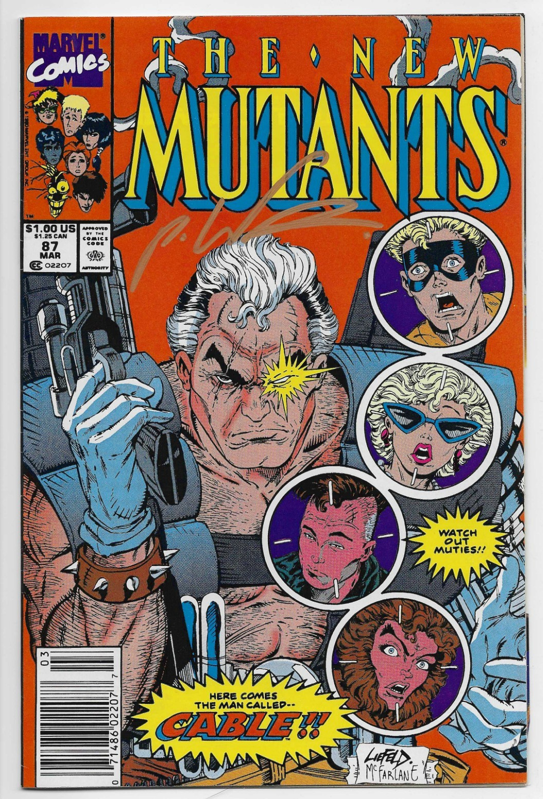 New Mutants #87 NM High Grade Key 1st App. Cable Signed by Rob Liefeld Marvel New Mutants #87 NM High Grade Key 1st App. Cable Signed by Rob Liefeld Marvel