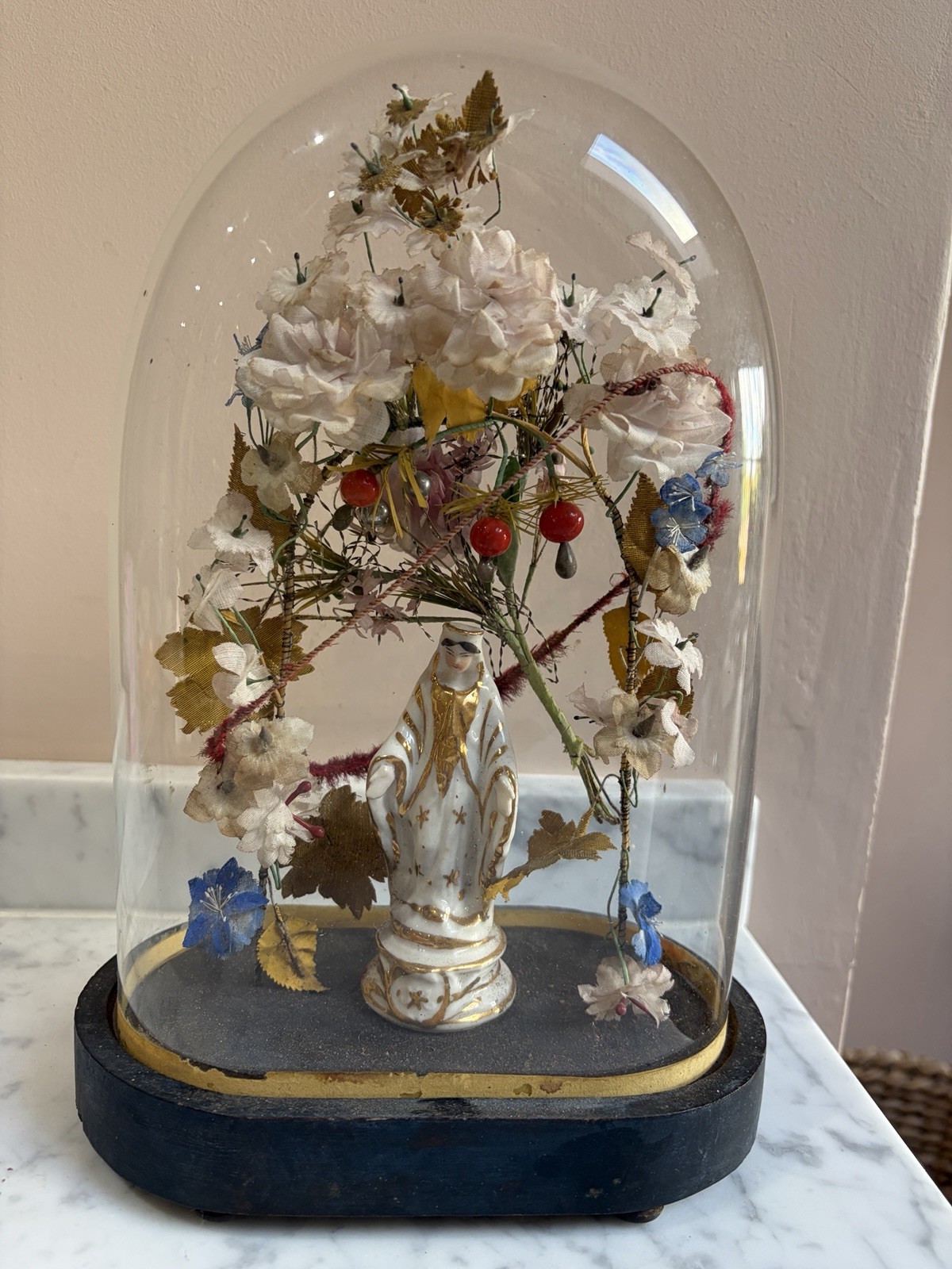 Antique French Glass Marriage Dome