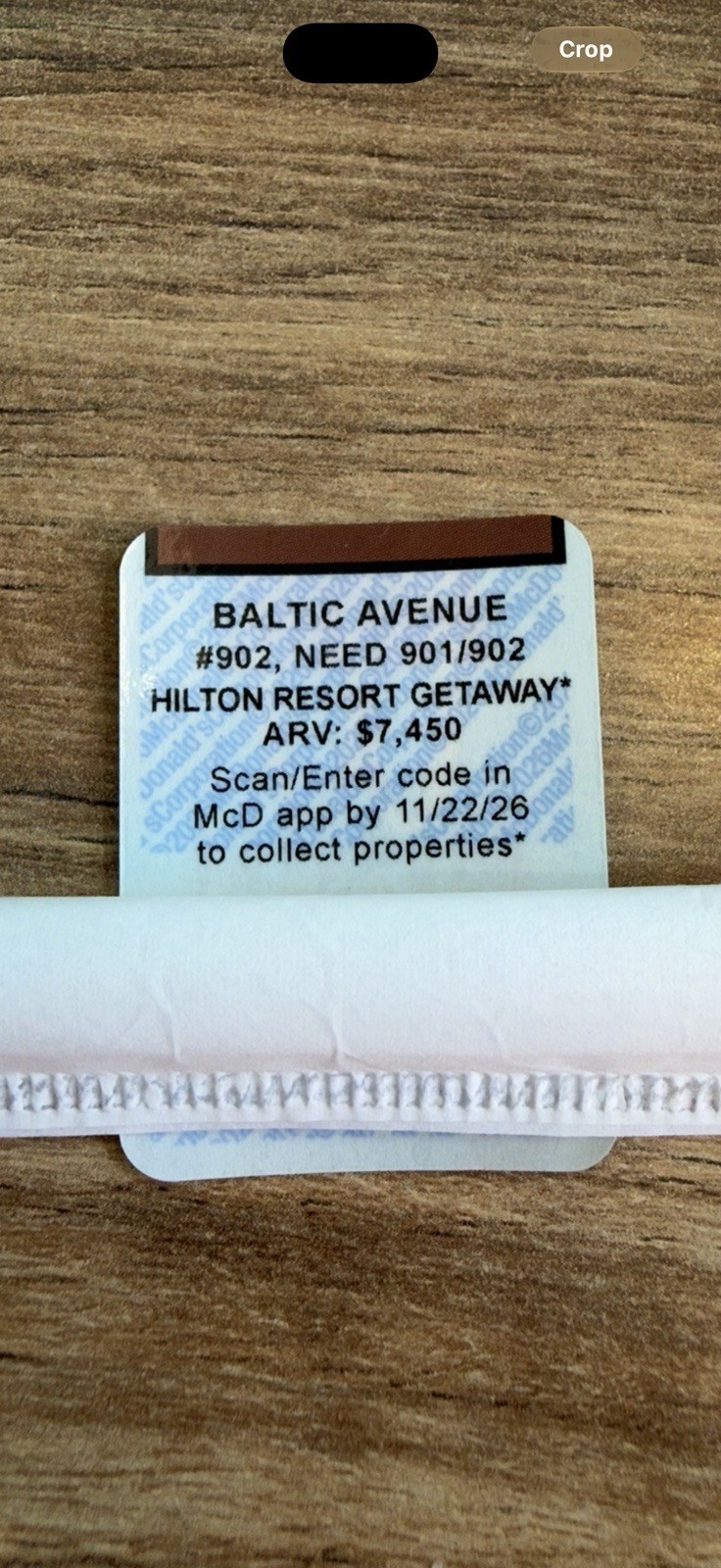 MONOPOLY MCDONALDS RARE 2026 BALTIC AVENUE MONOPOLY MCDONALDS RARE 2026 BALTIC AVENUE