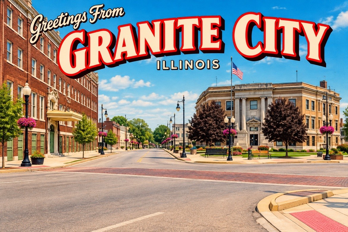 Greetings From Granite City Illinois Modern Postcard E521
