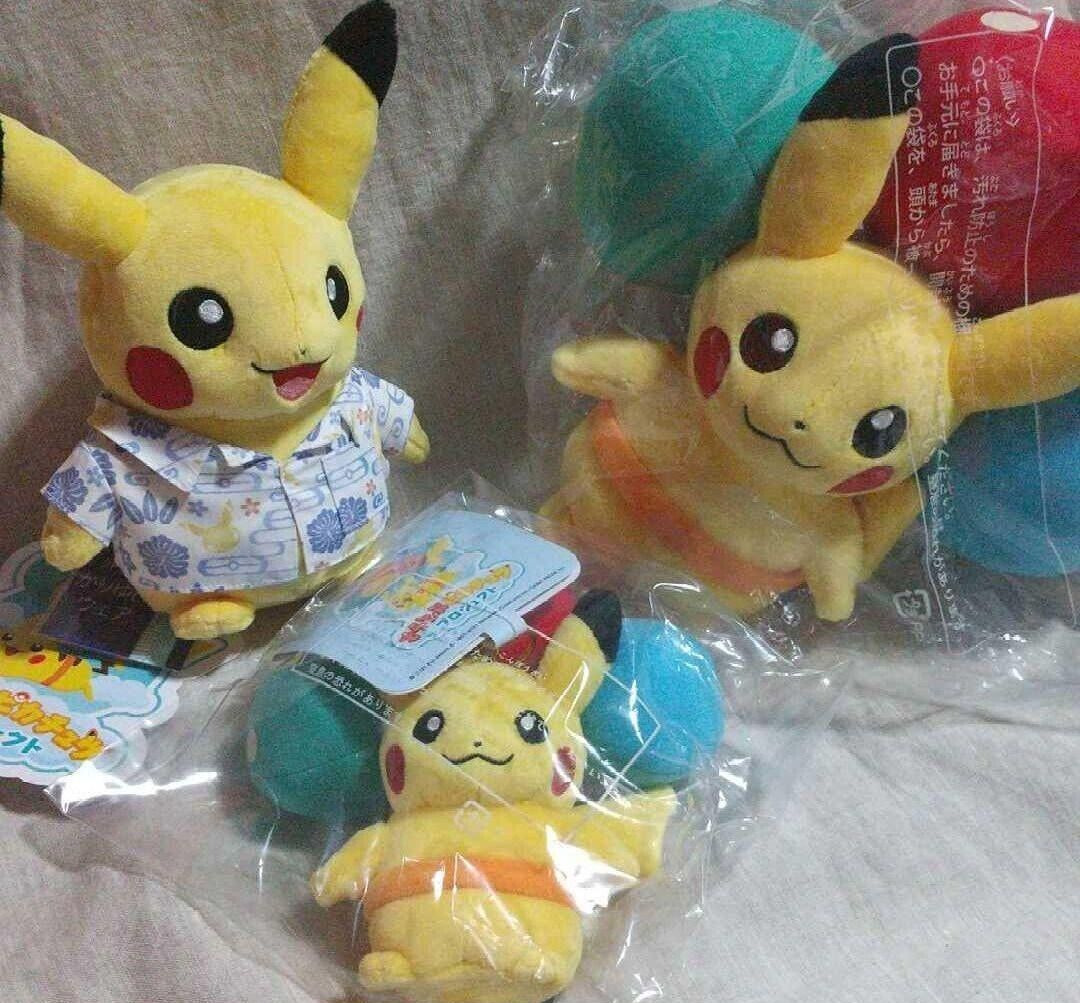 Pokemon Fly Pikachu Ver Plush Mascot Kariyushi Ver Plush Set of 3 Okinawa