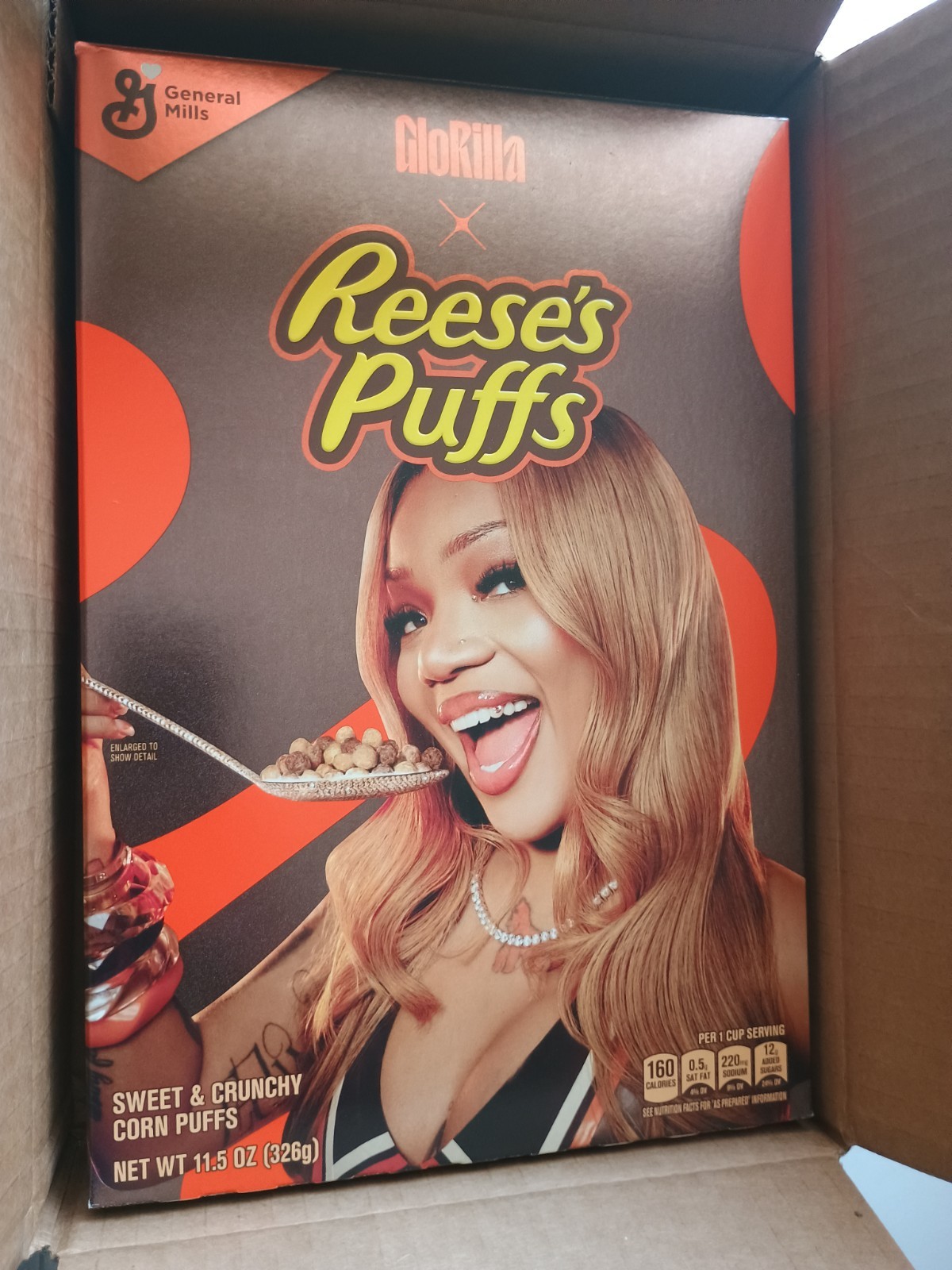 New Reese’s Puffs Limited Edition GloRilla x Reese\'s Puffs Cereal Box - Sealed