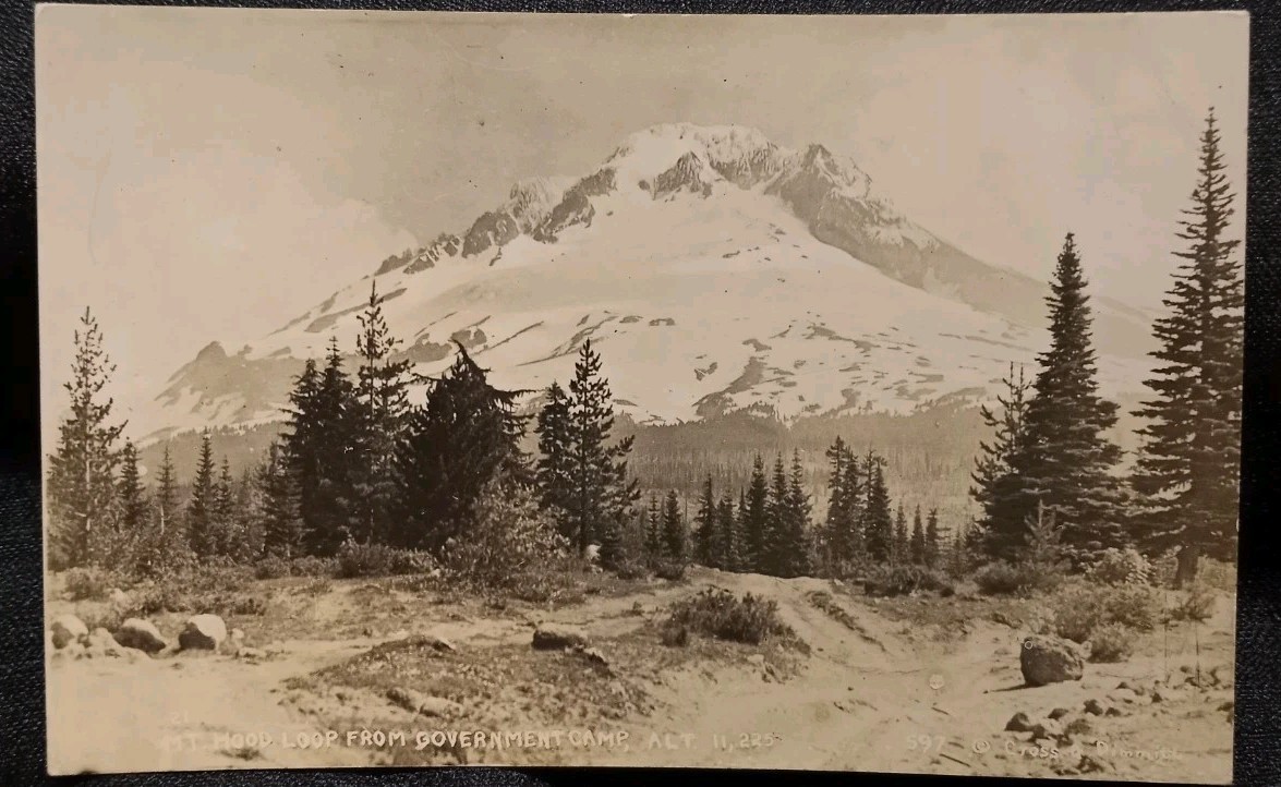 Vintage RPPC 1947 Mt Hood Loop From Government Camp Alt. 11,225 Oregon Postcard Vintage RPPC 1947 Mt Hood Loop From Government Camp Alt. 11,225 Oregon Postcard