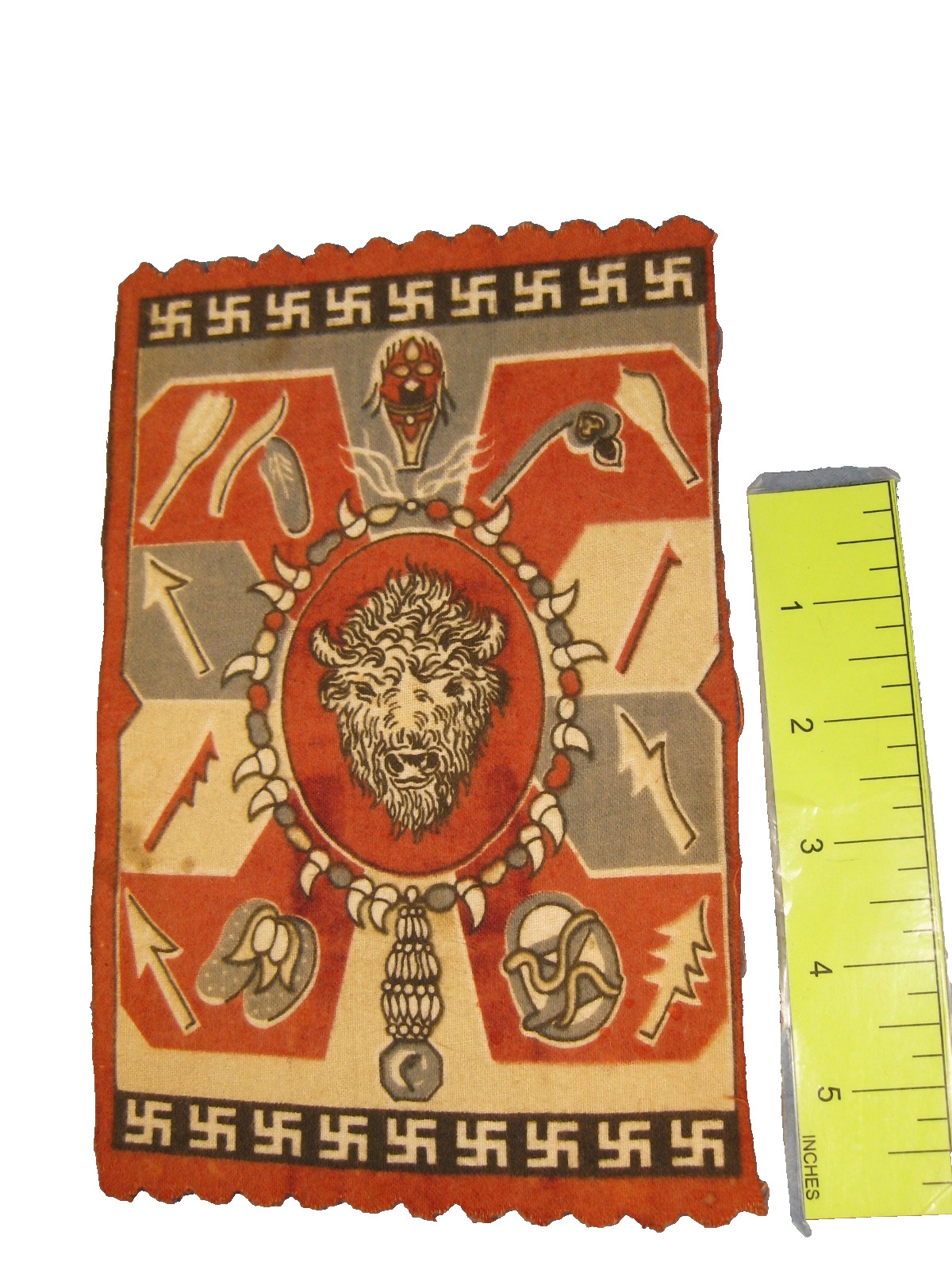 Vtg Antique Native American Symbols Cigar Box Liner Tobacco Velvet Felt Flannel Vtg Antique Native American Symbols Cigar Box Liner Tobacco Velvet Felt Flannel