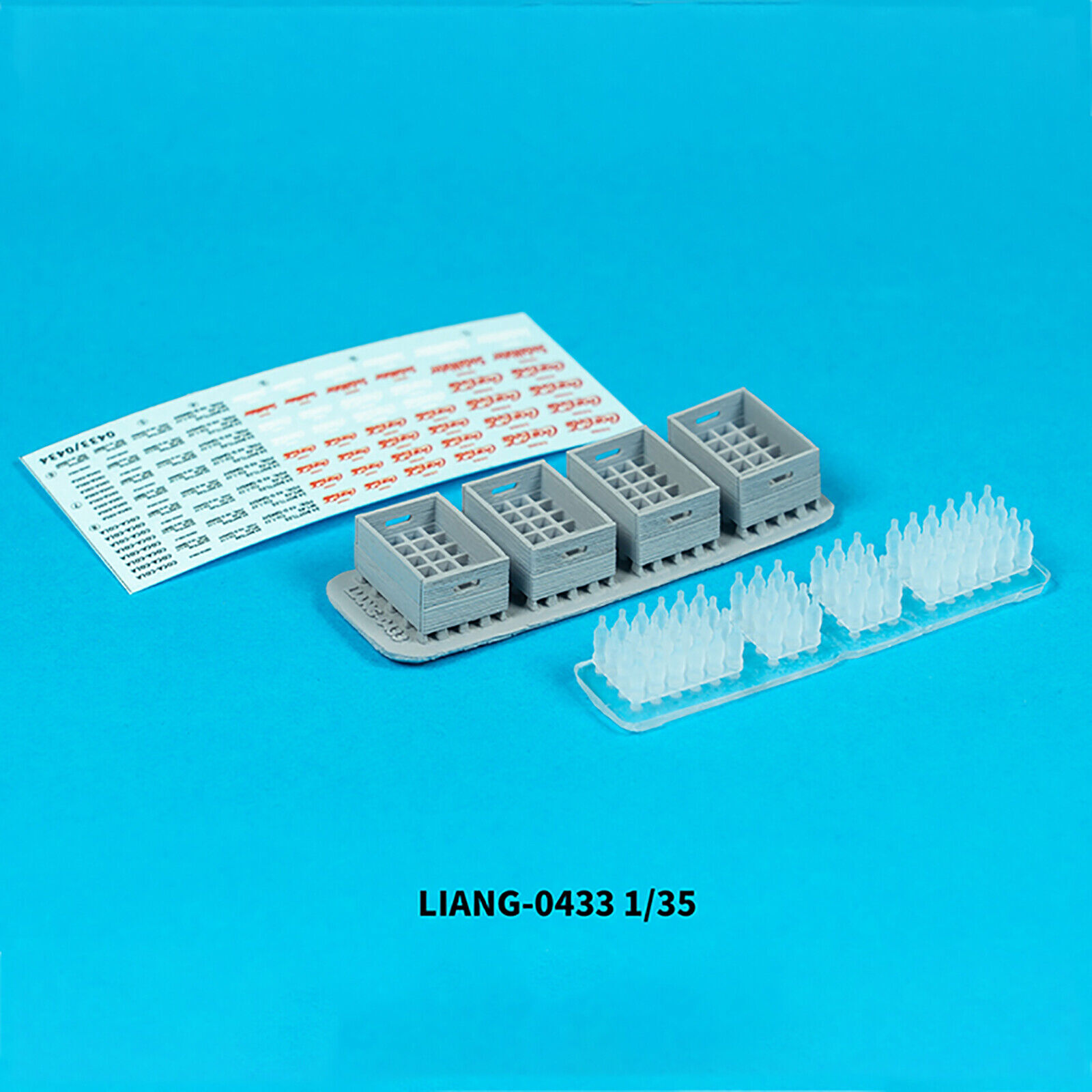 4/8 PCS Beer Soda Bottle Boxes WWII Model Decorative Part for 1/35 1/48 1/72