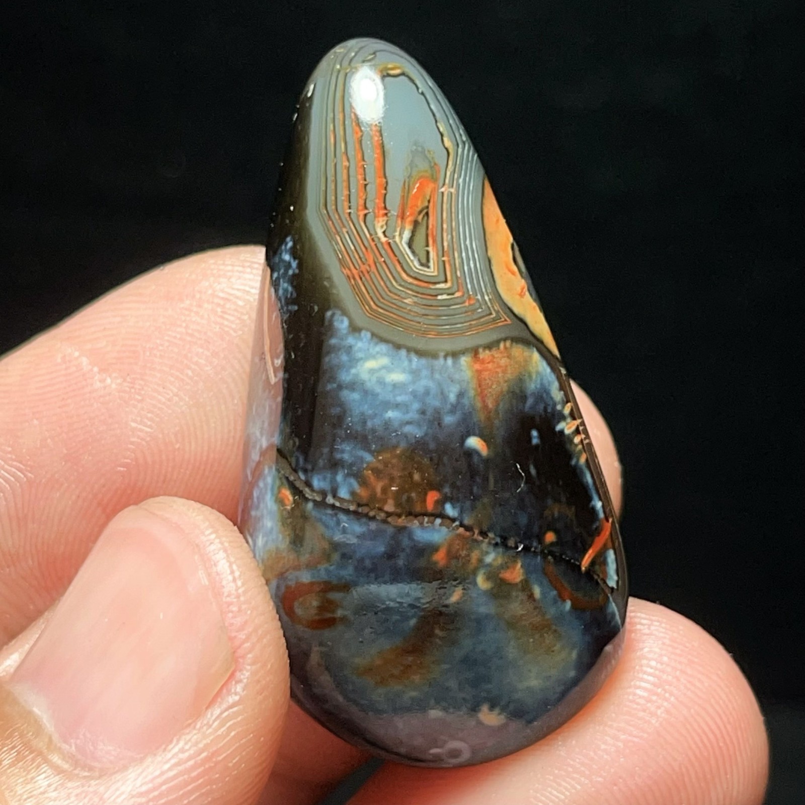 TOP 18G  Polished Silk Banded Lace Agate Crystal Stone Madagascar L5766