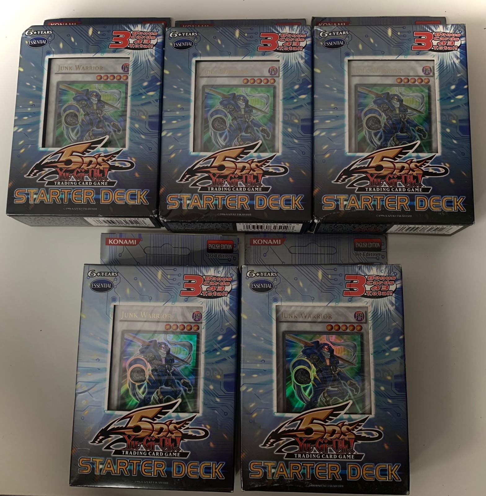Lot 5 Yu-Gi-Oh 5D's Starter Deck Junk Warrior Synchro 1st Ed 2008 Sealed 1 Defec