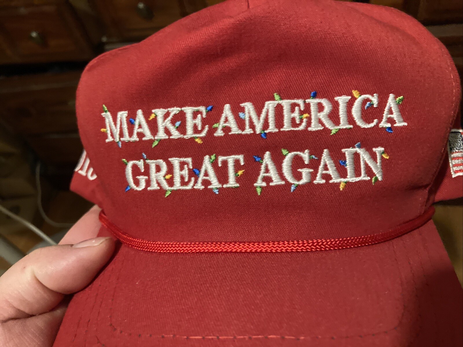 Official Donald Trump 2018 Christmas Red MAGA With Christmas Lights Hat NEW Official Donald Trump 2018 Christmas Red MAGA With Christmas Lights Hat NEW