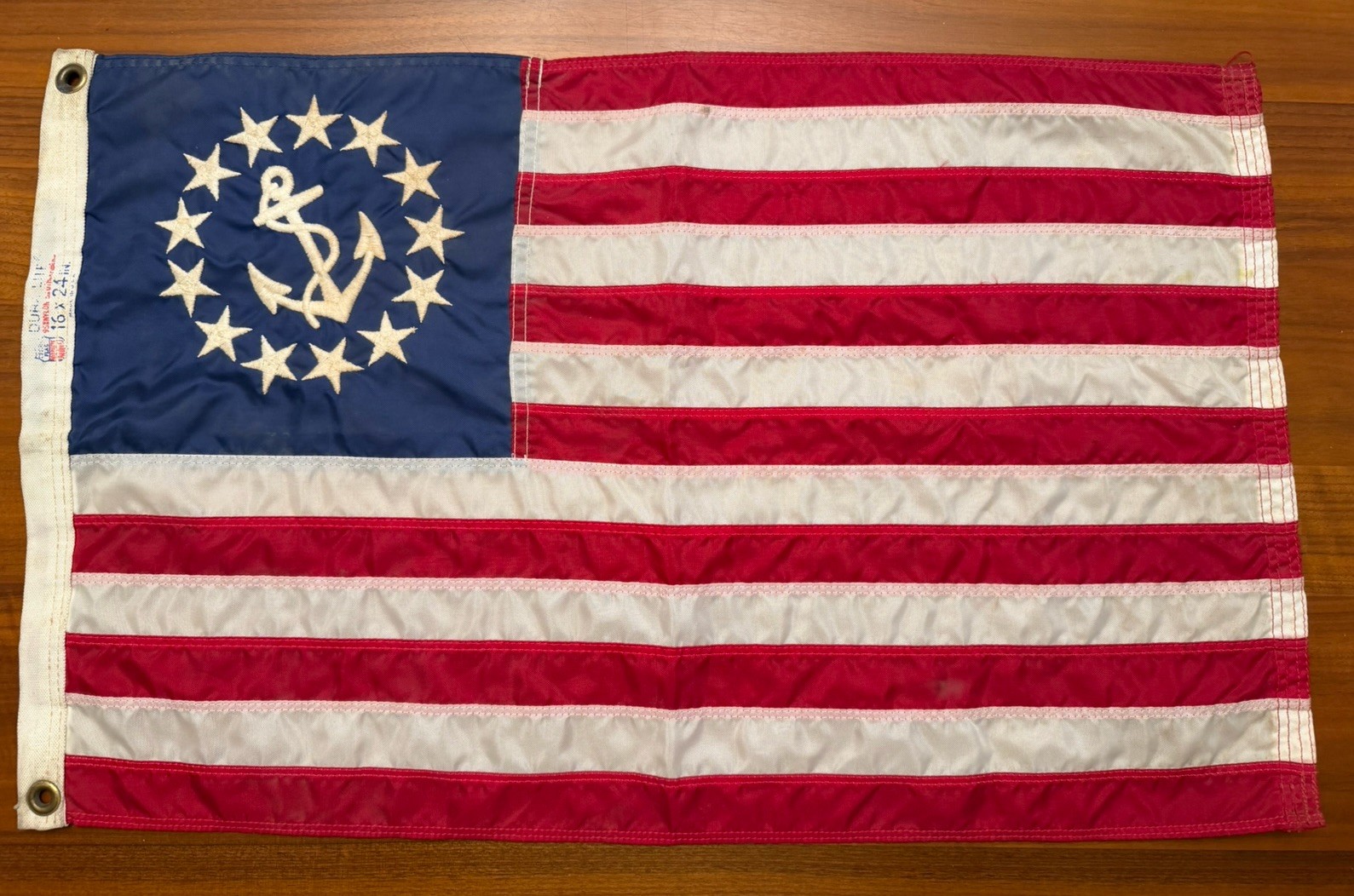 Vintage 13 Star Fouled Anchor Yacht Nautical 16” by 24” American Flag USA Vintage 13 Star Fouled Anchor Yacht Nautical 16” by 24” American Flag USA