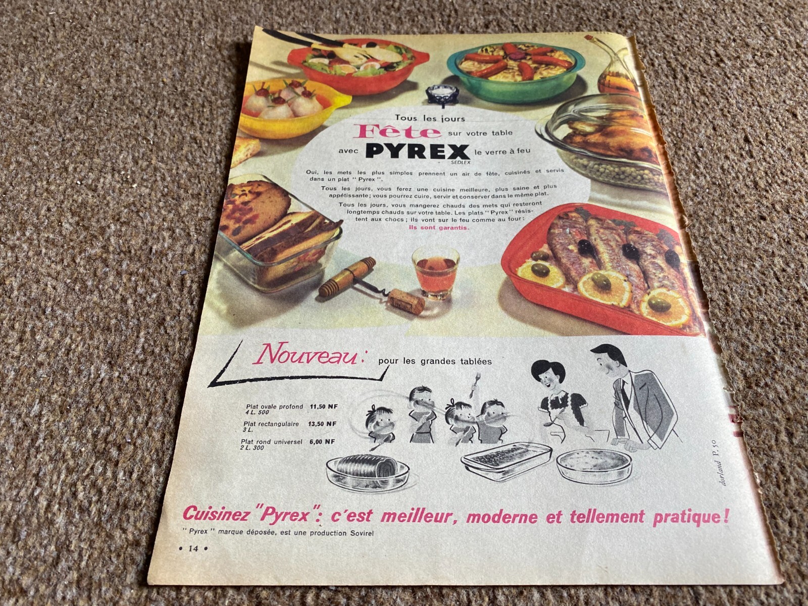 VBK37 1960'S FRENCH ADVERT 11X8 PYREX