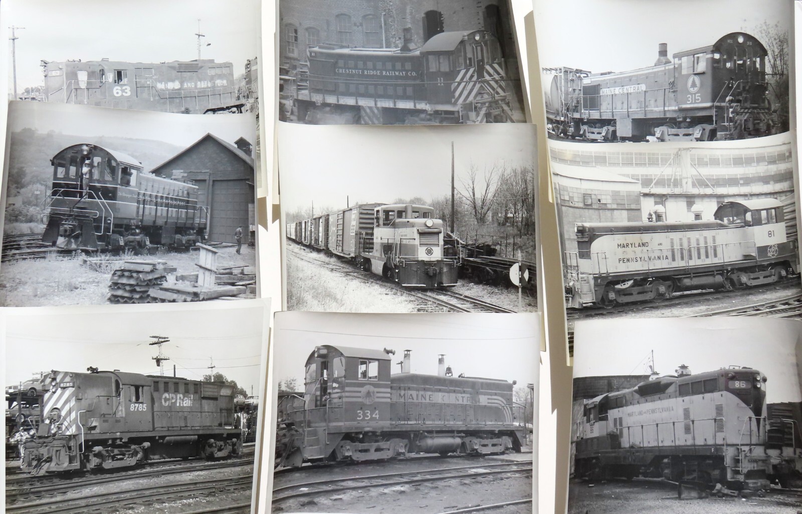 Vintage 8x10 B&W Train Railroad Photos Lot BAR B&H CPR EL FJG MEC MNJ MPA NYS&W