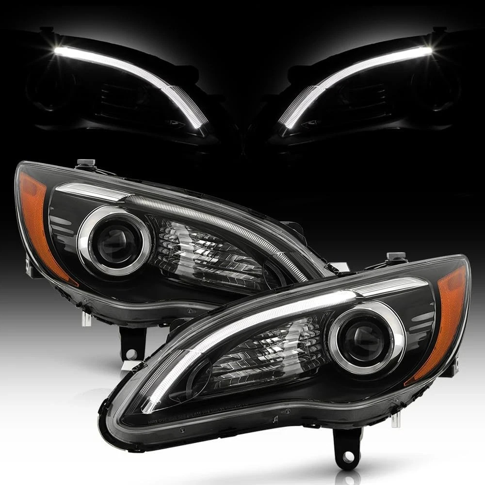 - for 2011-2014 Chrysler 200 Factory Style Black LED DRL Projector Headlights He - for 2011-2014 Chrysler 200 Factory Style Black LED DRL Projector Headlights He