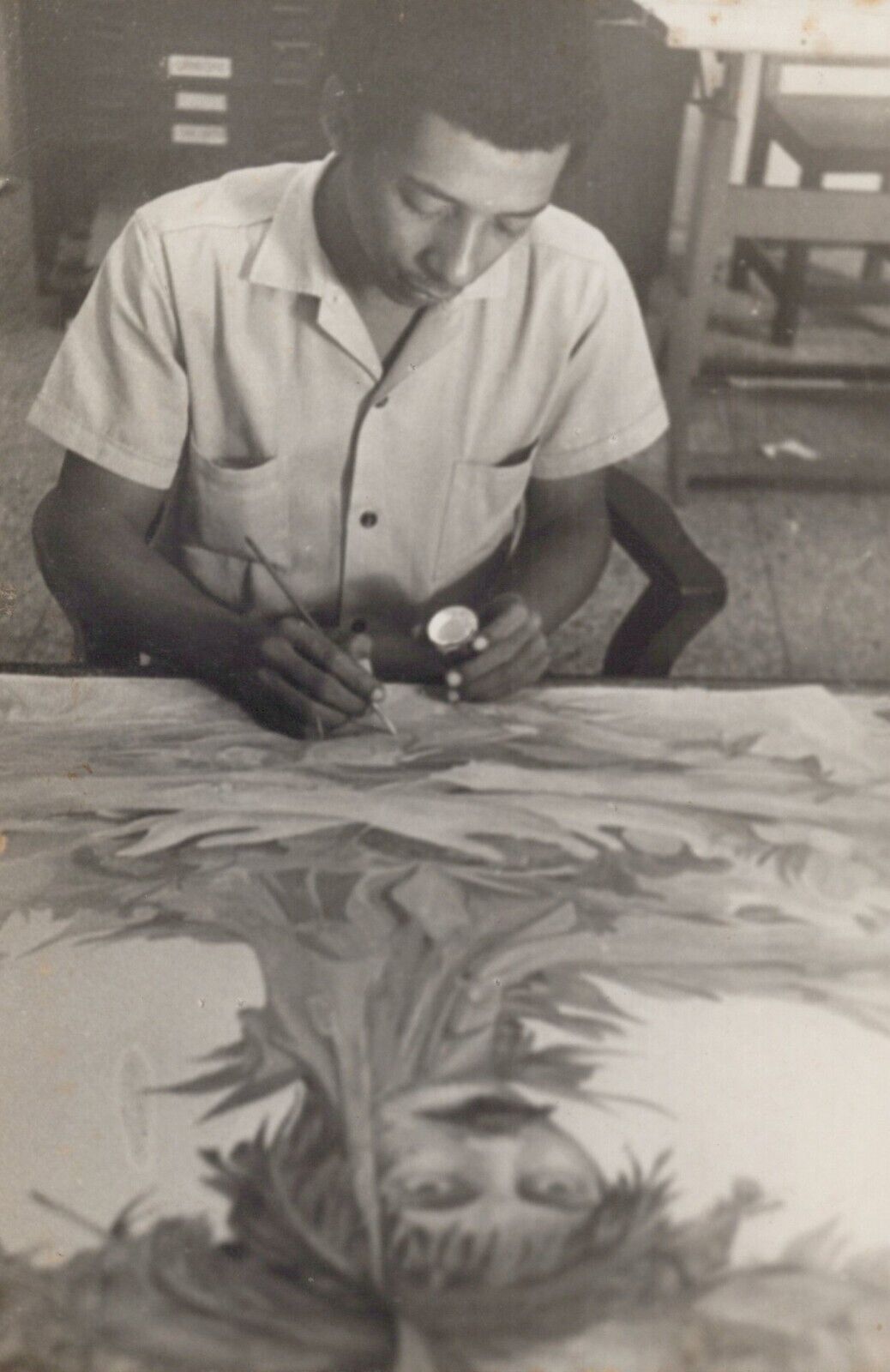 GENUINE FAMOUS PAINTER TOSCANO CUBAN ART PORTRAIT PINTOR ORIG Photo 149