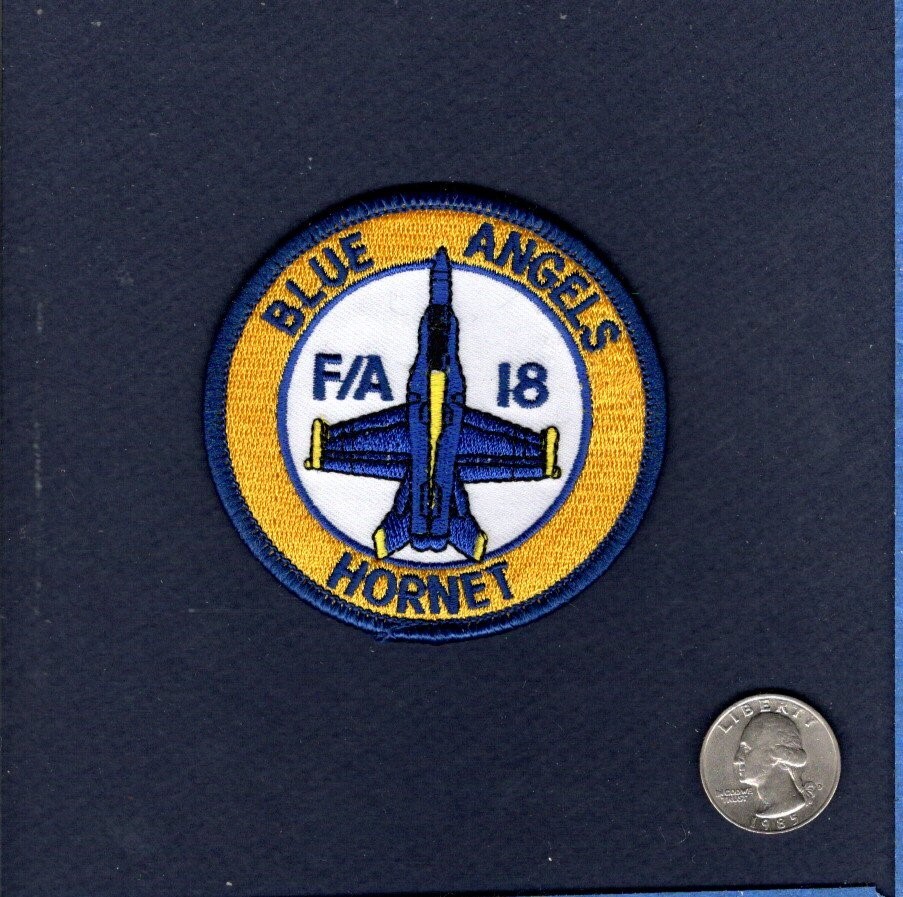 BLUE ANGELS US Navy Flight Demonstration Team F-18 HORNET Squadron Bullet Patch BLUE ANGELS US Navy Flight Demonstration Team F-18 HORNET Squadron Bullet Patch