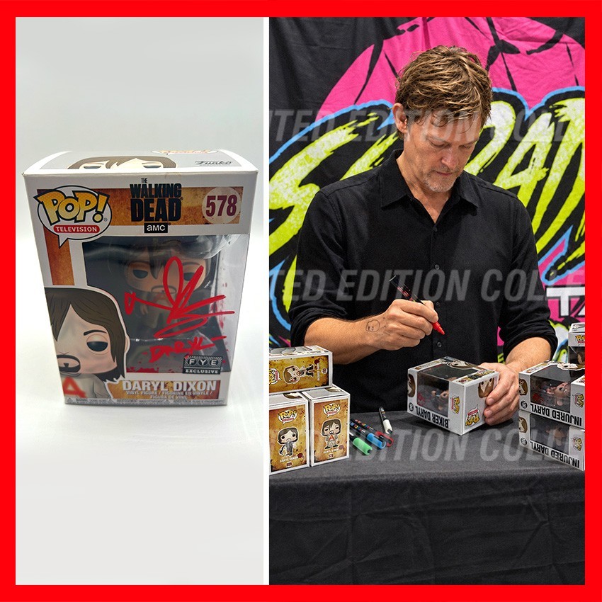 NORMAN REEDUS SIGNED Daryl Dixon Funko POP #578 - The Walking Dead - COA & PIC