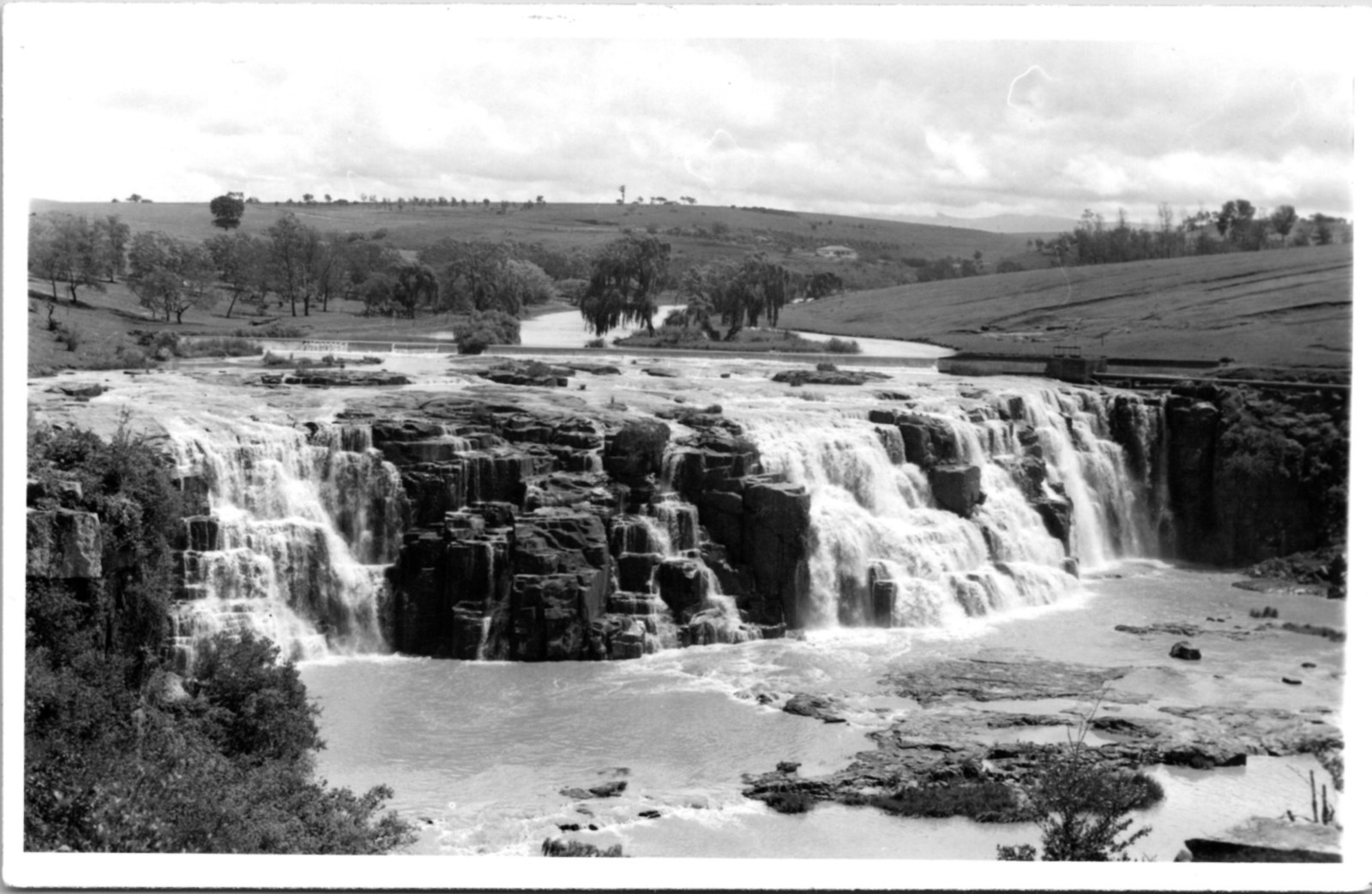 Umtata, South Africa Water Falls/Rushing Water/Cliffs/River/BEV/RPPC -A149