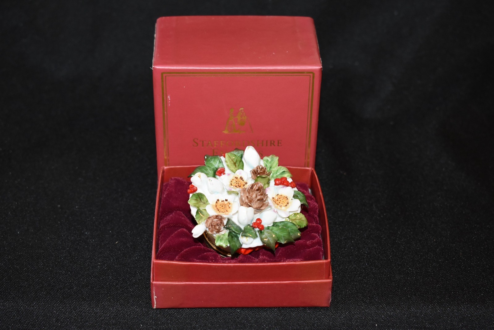 Staffordshire Enamels Christmas Pinecone LE 102/500 Chelsea Bonbonnieres RARE Staffordshire Enamels Christmas Pinecone LE 102/500 Chelsea Bonbonnieres RARE