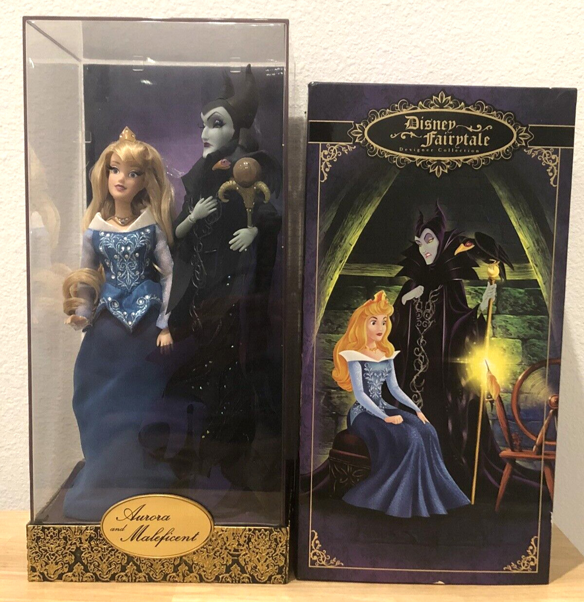 NEW DISNEY STORE EXCLUSIVE FAIRYTALE AURORA AND MALEFICENT DOLLS LE 3851/6000