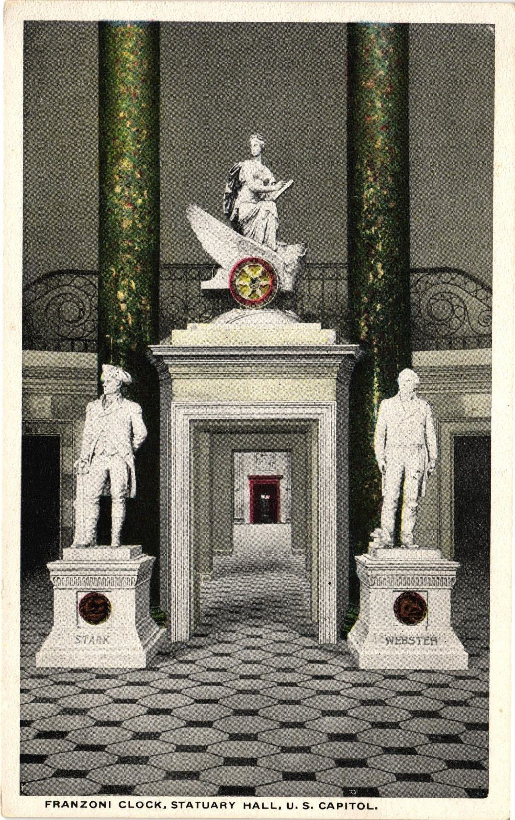 Antique U.S. Capitol Franzoni Clock Statuary Hall Washington DC Postcard Antique U.S. Capitol Franzoni Clock Statuary Hall Washington DC Postcard
