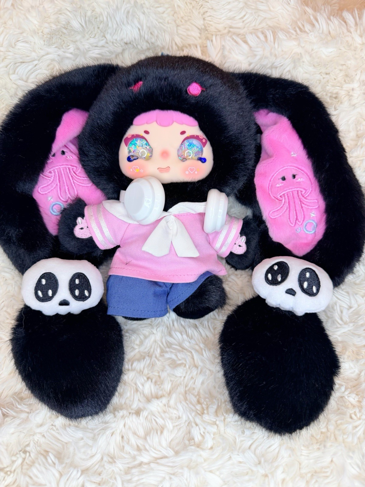 JIIMO Little Princess Logbook 200% Black Jellyfish Small Secret Plush Liquid Eye