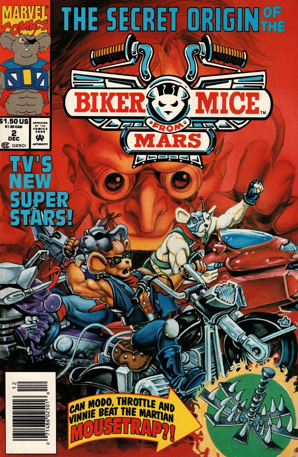 Biker Mice From Mars #2 Newsstand Cover (1993-1994) Marvel Comics