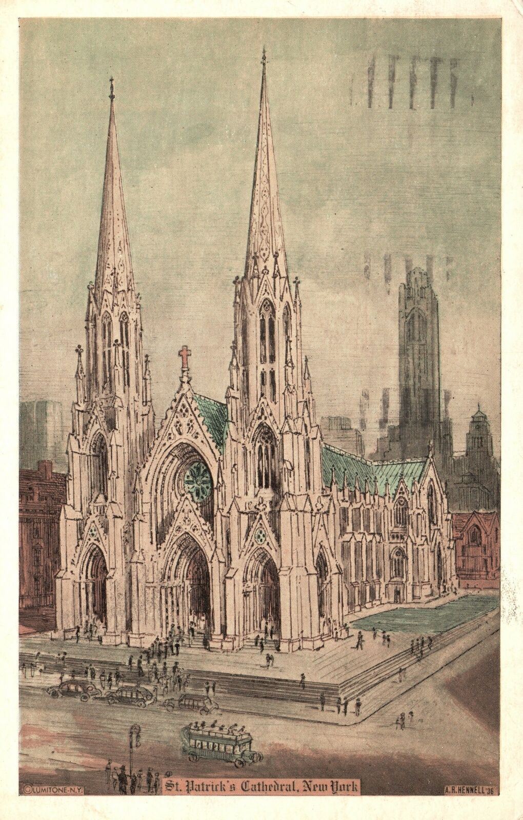 Vintage Postcard 1937 Saint Patrick Cathedral Catholic Church 5Th Ave. New York Vintage Postcard 1937 Saint Patrick Cathedral Catholic Church 5Th Ave. New York
