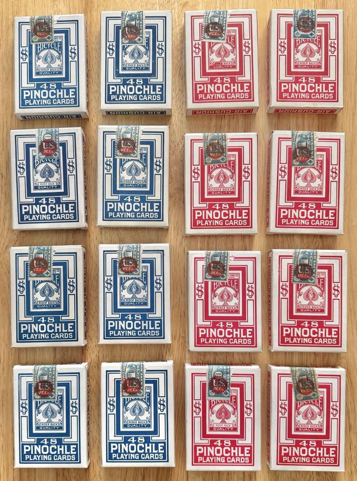 Vintage Lot Of 16 Playing Card Decks Bicycle 48 Pinochle Sealed Full Tax Stamps Vintage Lot Of 16 Playing Card Decks Bicycle 48 Pinochle Sealed Full Tax Stamps