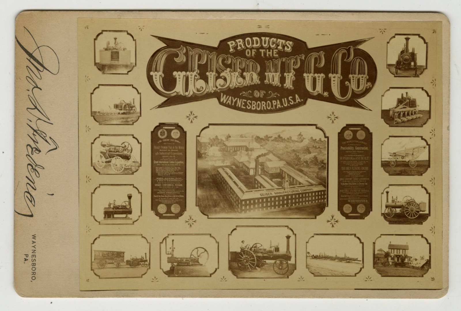 1880s Cabinet Card Photo Product Display of the Geiser MFG Co., Waynesboro Pa 1880s Cabinet Card Photo Product Display of the Geiser MFG Co., Waynesboro Pa