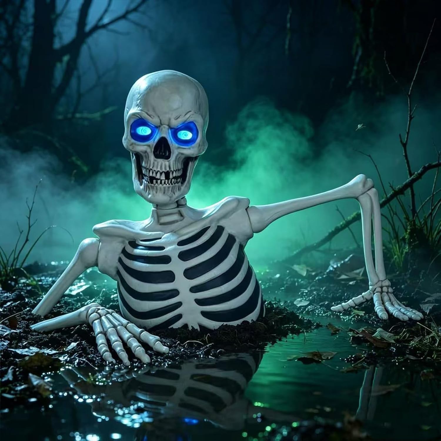 Halloween Skeleton Outdoor Yard Decor, Ground Breaking Skeleton LED Eyes, Halloween Skeleton Outdoor Yard Decor, Ground Breaking Skeleton LED Eyes,