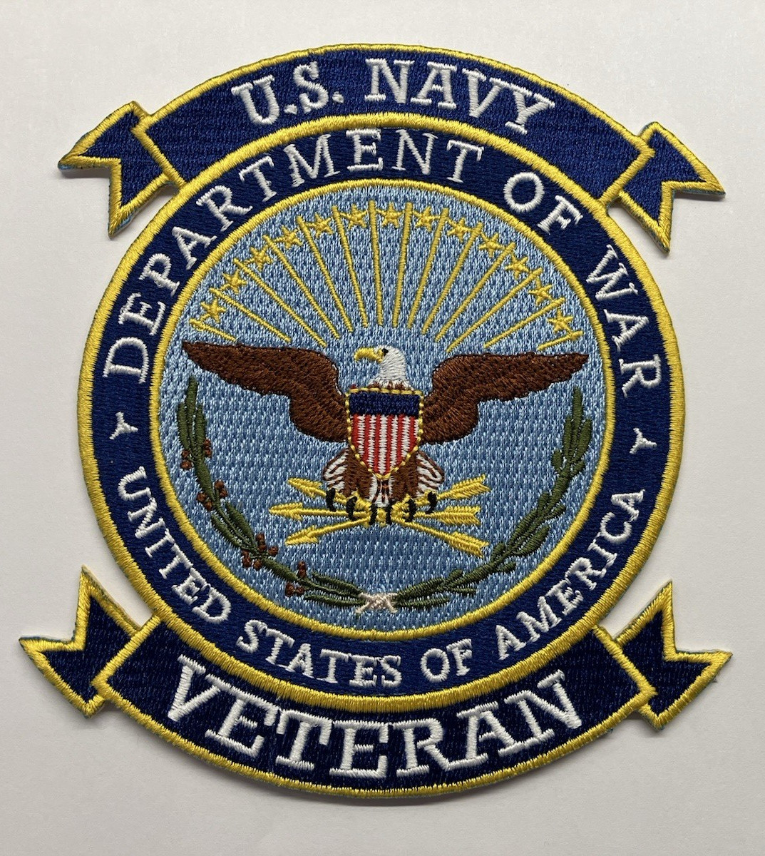 US Navy Veteran DEPARTMENT OF WAR patch