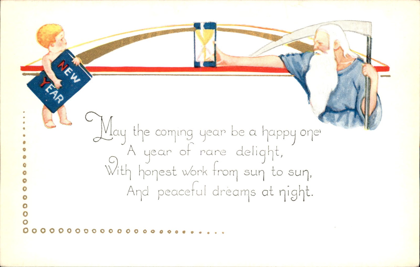 New Year\'s New Year Baby and Old Man Fantasy c1910s-20s Vintage Postcard New Year\'s New Year Baby and Old Man Fantasy c1910s-20s Vintage Postcard