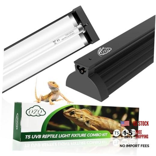 T5 10.0 UVB Reptile Light Fixture Combo Kit 8W - 8W-10.0-12.4IN